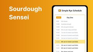 Screenshots of sourdough bread app