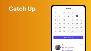 Screenshots of catch up app